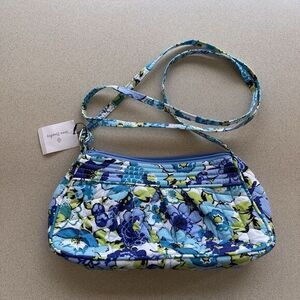 Rare‎ New Vera Bradley Frannie Blueberry Blooms Floral Crossbody Strap Small Bag